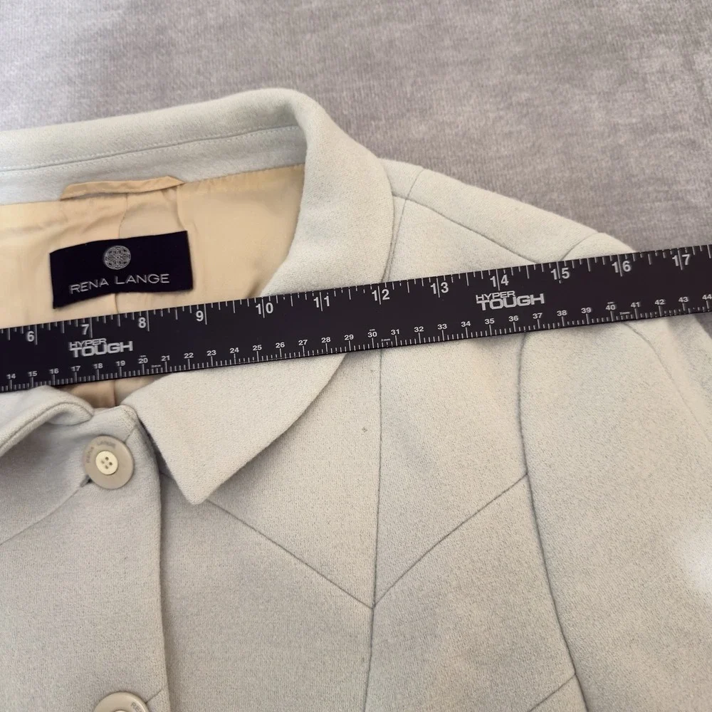 Rena Lange Evening Jacket Womens 12 Dove Gray Wool Lined AS‎ SEEN ON QUEEN SONJA